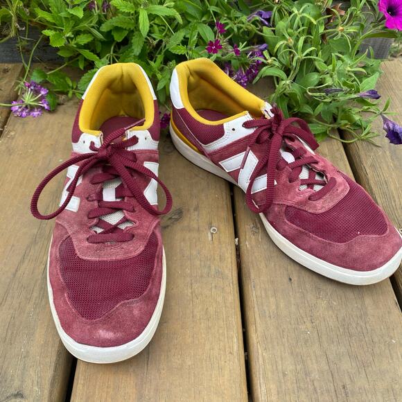 New Balance burgundy white and yellow sneakers - Picture 1 of 6